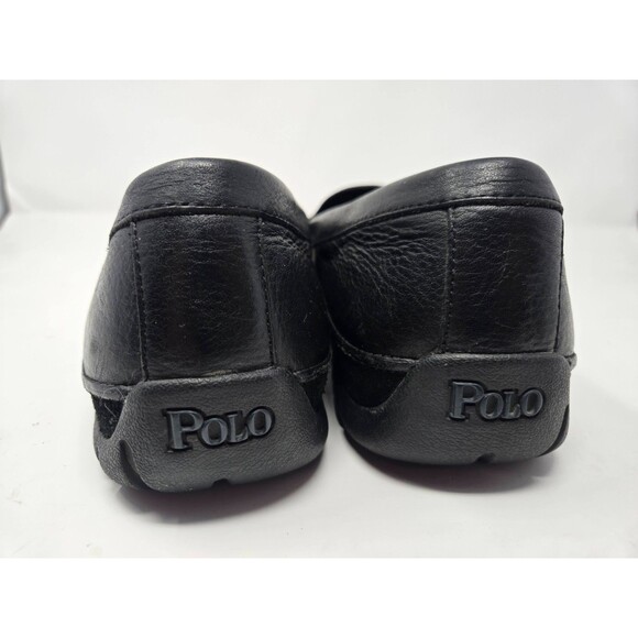 Polo Ralph Lauren Mens 9D Black Leather Driving Loafers Moccasins Preppy Shoes main image 4